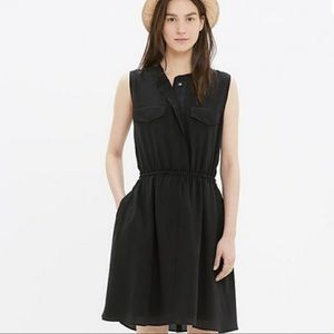 Madewell Black Button Top Mini Dress with Two Front Pockets